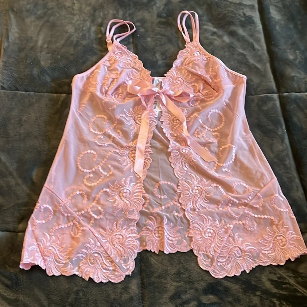 A.C.T. International pink lace lingerie two piece size 2X - Picture 2 of 7